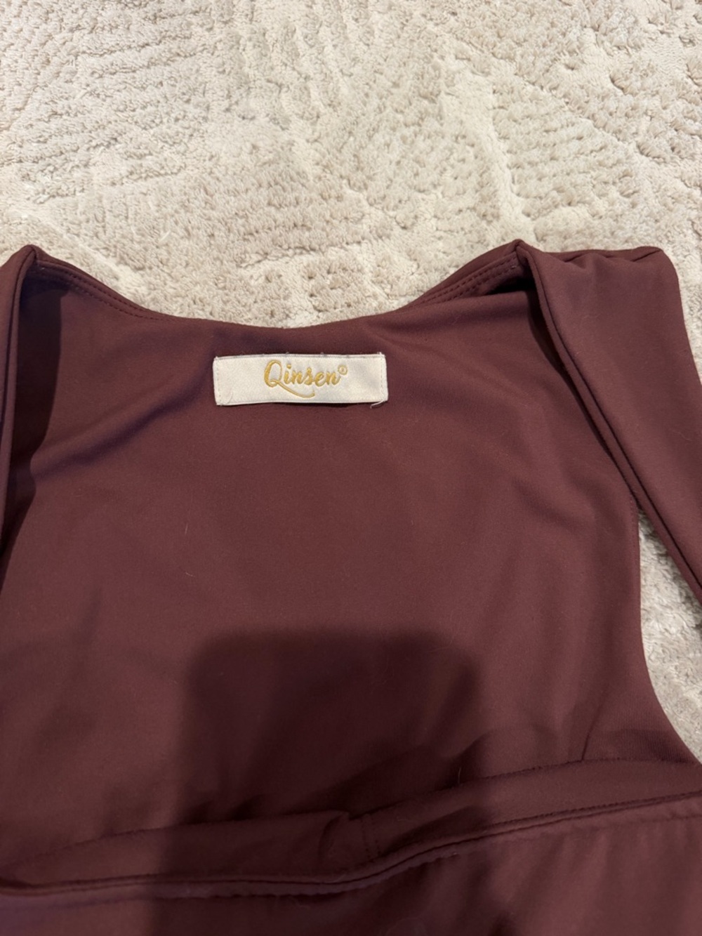 Brown Square-Neck Short Sleeve Romper Jumpsuit - Picture 5 of 8